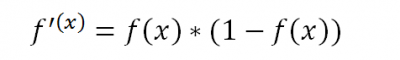 Производная сигмоидной логистической функции (формула)